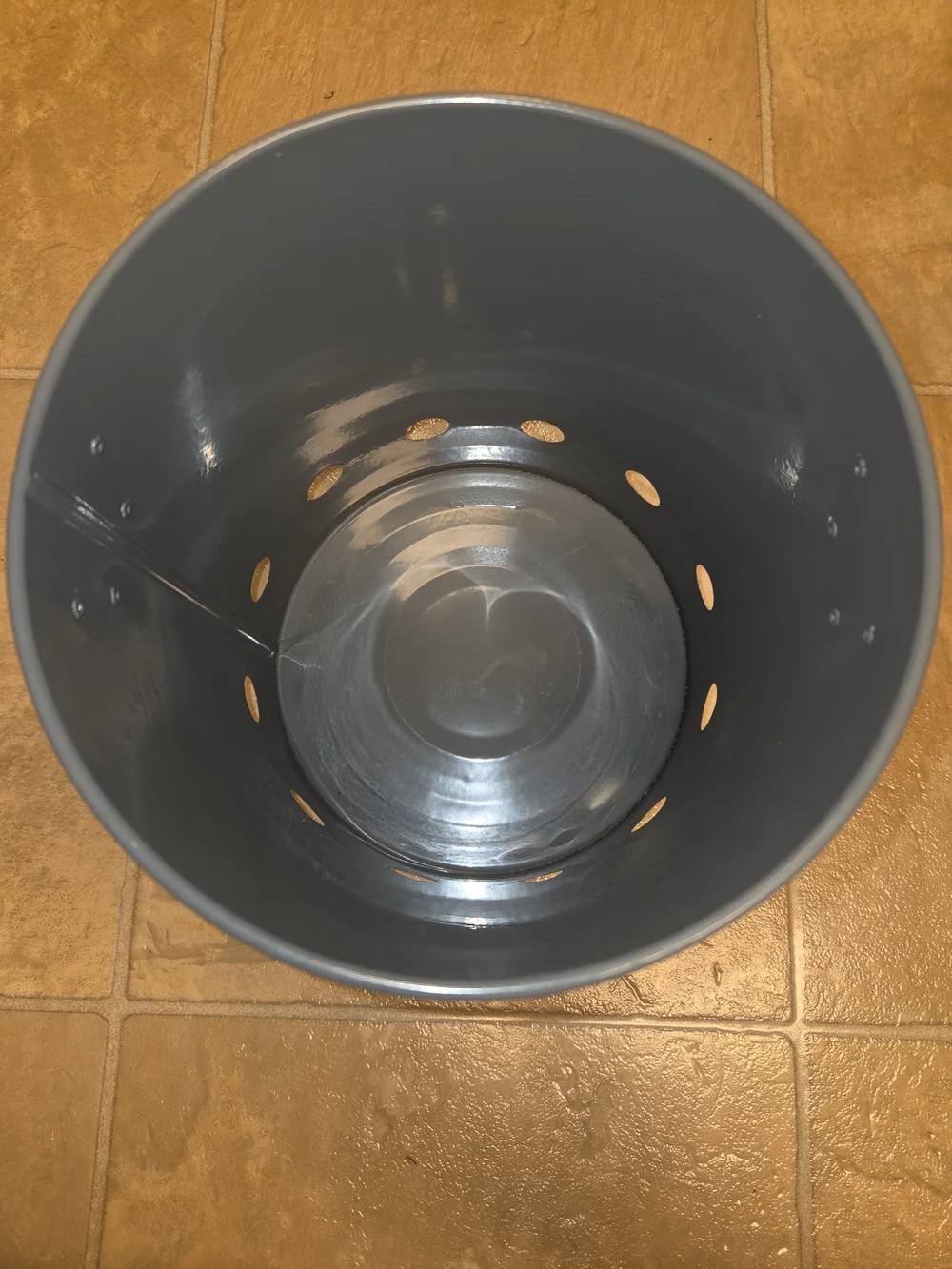 Gray Potato Storage Bin with Lid and Handles